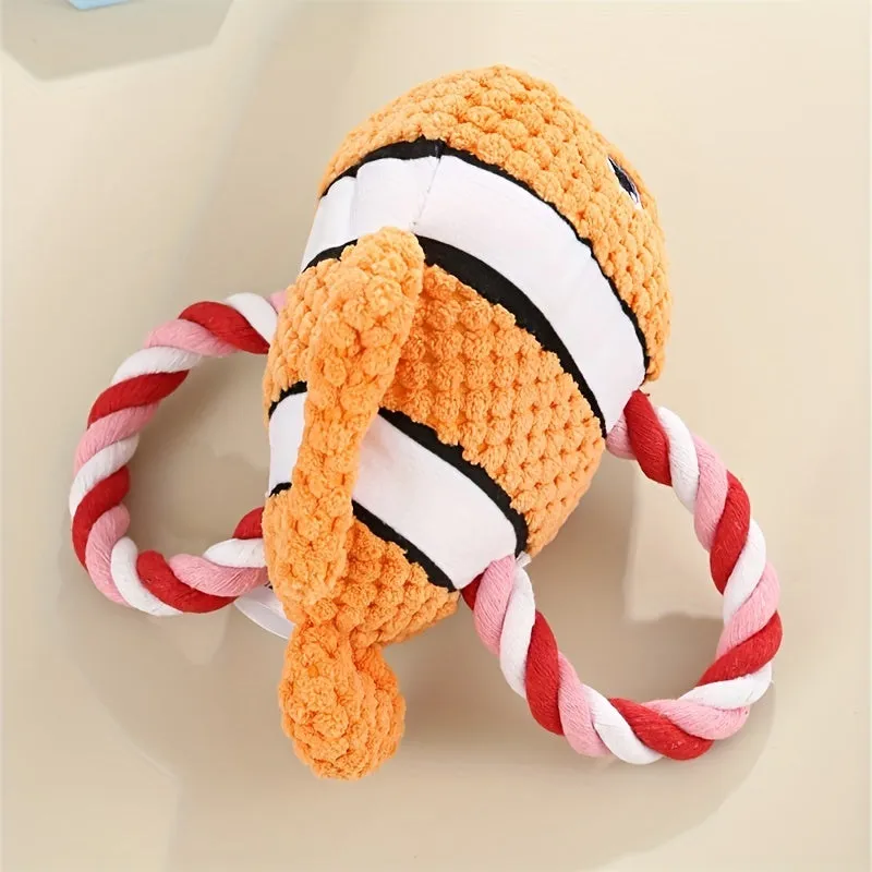 Grey turtle-shaped dog chew toy made with knotted rope and soft stuffing.