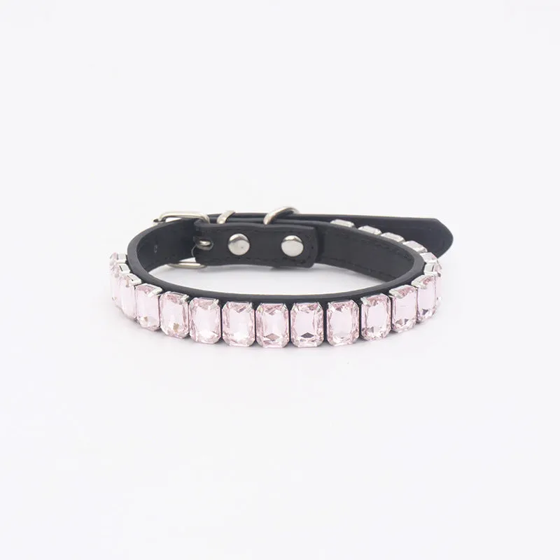 PU pet collar in multiple colours with size options XS to XL for dogs and cats