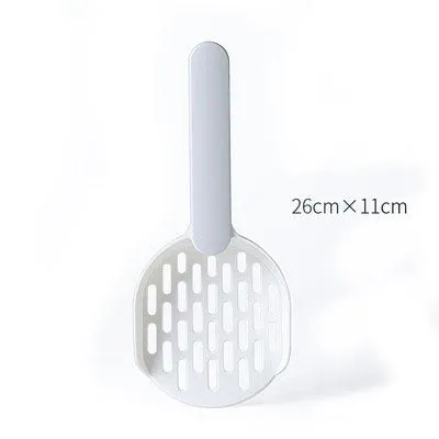 Two colour filter cat shovel in grey blue with plastic construction