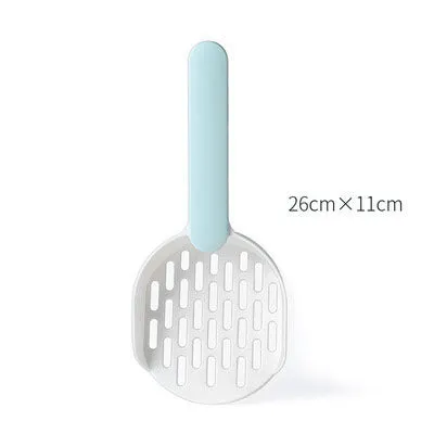 Two colour filter cat shovel in grey blue with plastic construction