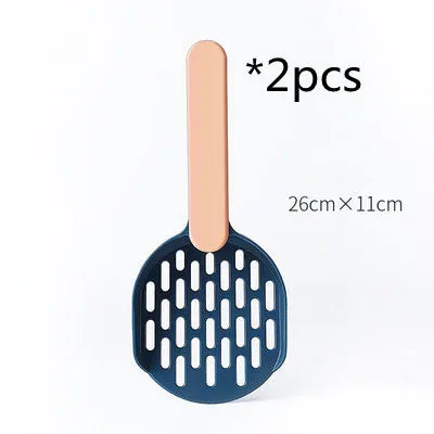 Two colour filter cat shovel in grey blue with plastic construction