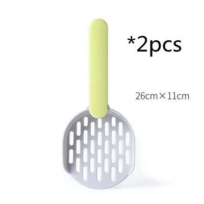 Two colour filter cat shovel in grey blue with plastic construction