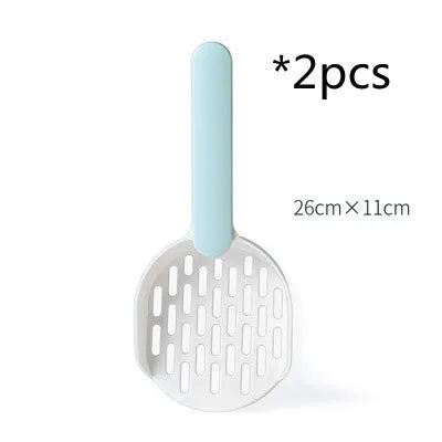Two colour filter cat shovel in grey blue with plastic construction