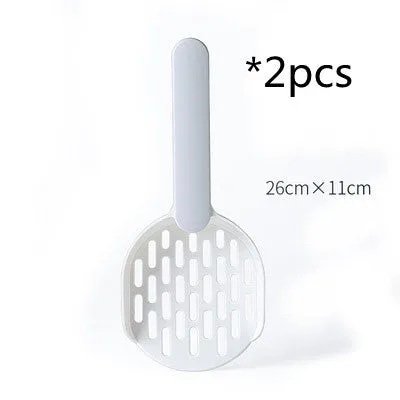 Two colour filter cat shovel in grey blue with plastic construction