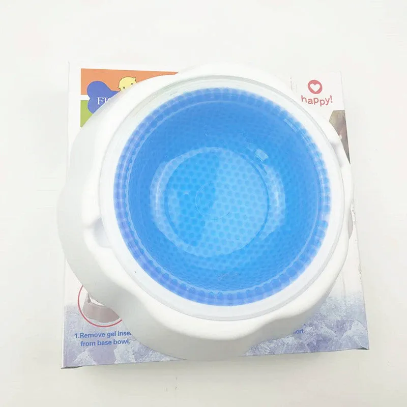 Condensed pearl ice pet bowl in blue for dogs and cats PP material