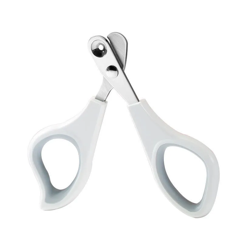 Pet nail clippers for cats with anti-bleeding round mouth design and ABS handle