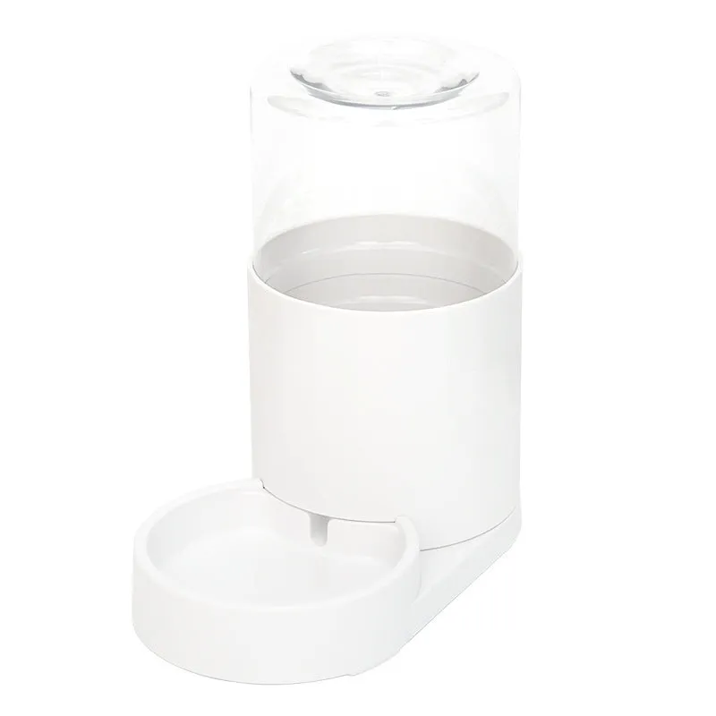 Cat water fountain automatic feeder set round white food grade PP plastic water dispenser and feeder on floor