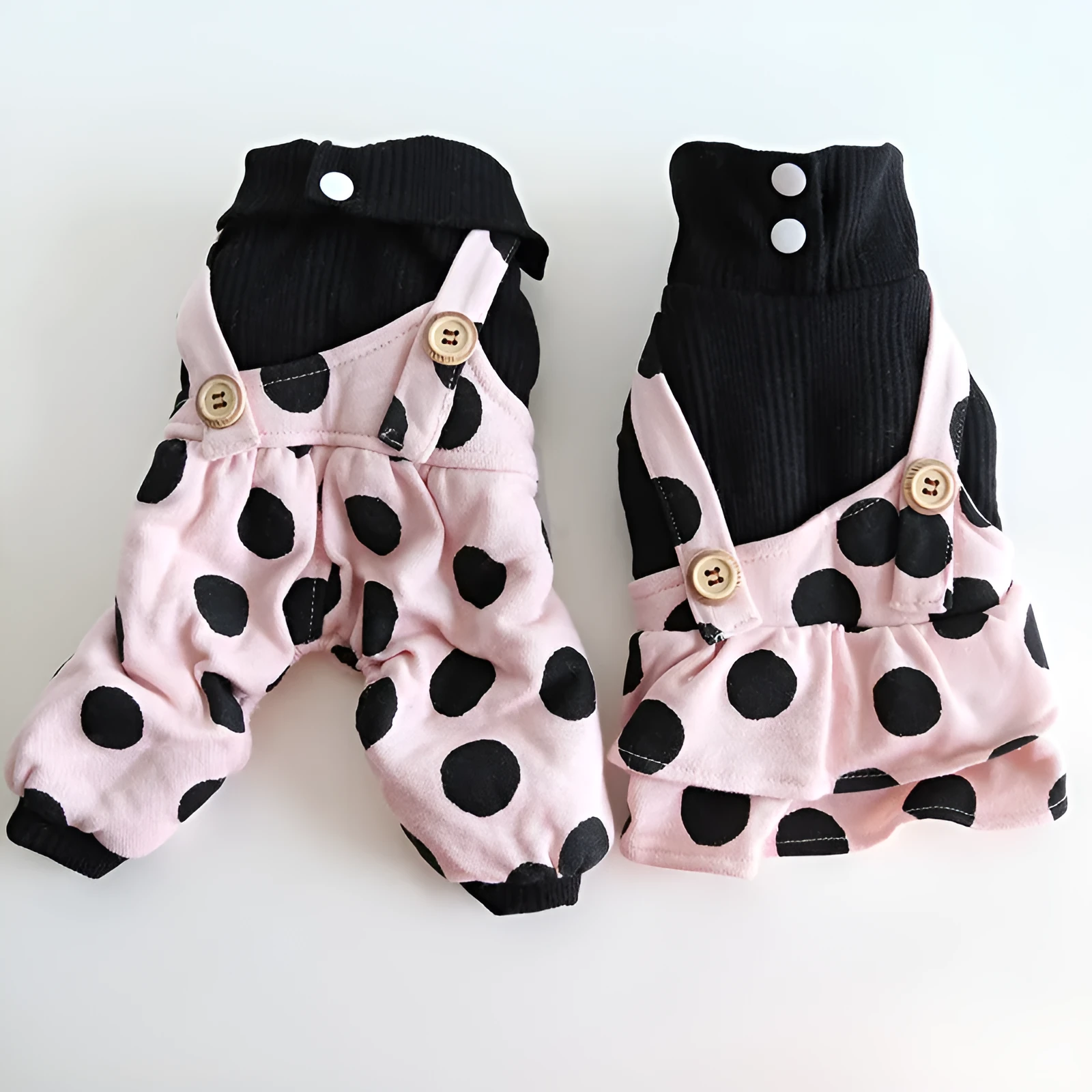 Casual lapel and shoulder strap dog clothes set for couples in sizes XS to XL