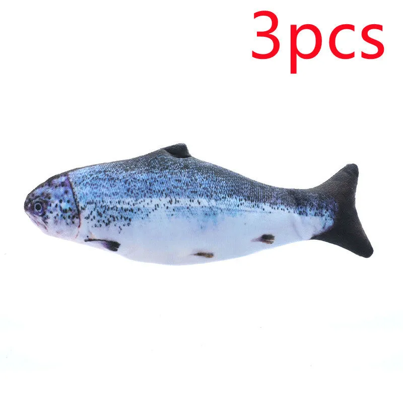 Simulation electric cat toy fish in crystal super soft fabric with realistic appearance and three swing modes