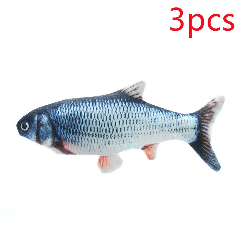 Simulation electric cat toy fish in crystal super soft fabric with realistic appearance and three swing modes