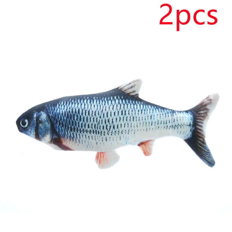 Simulation electric cat toy fish in crystal super soft fabric with realistic appearance and three swing modes