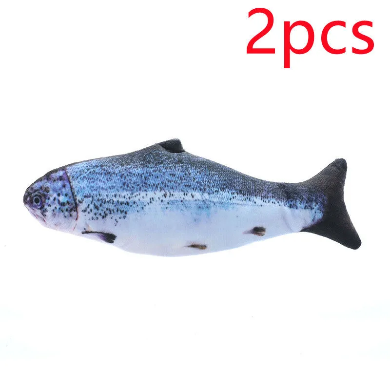 Simulation electric cat toy fish in crystal super soft fabric with realistic appearance and three swing modes