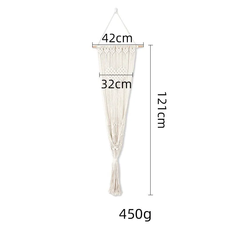 Handmade macrame pet swing cage rectangular plain pattern cotton rope hanging bed for cats