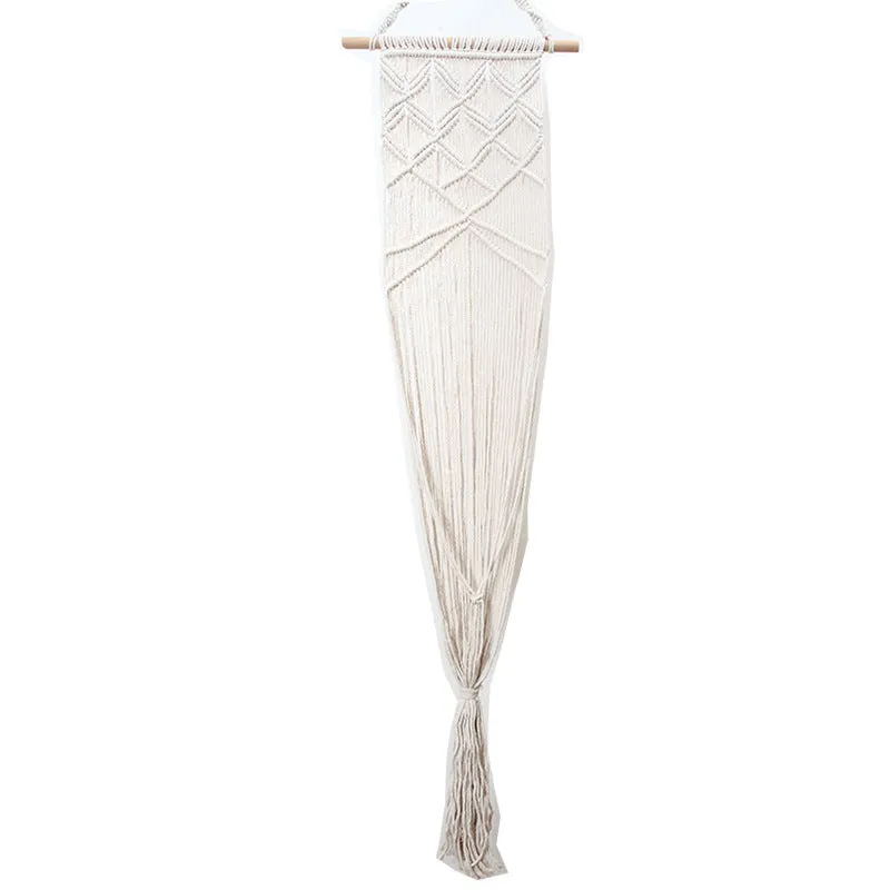 Handmade macrame pet swing cage rectangular plain pattern cotton rope hanging bed for cats