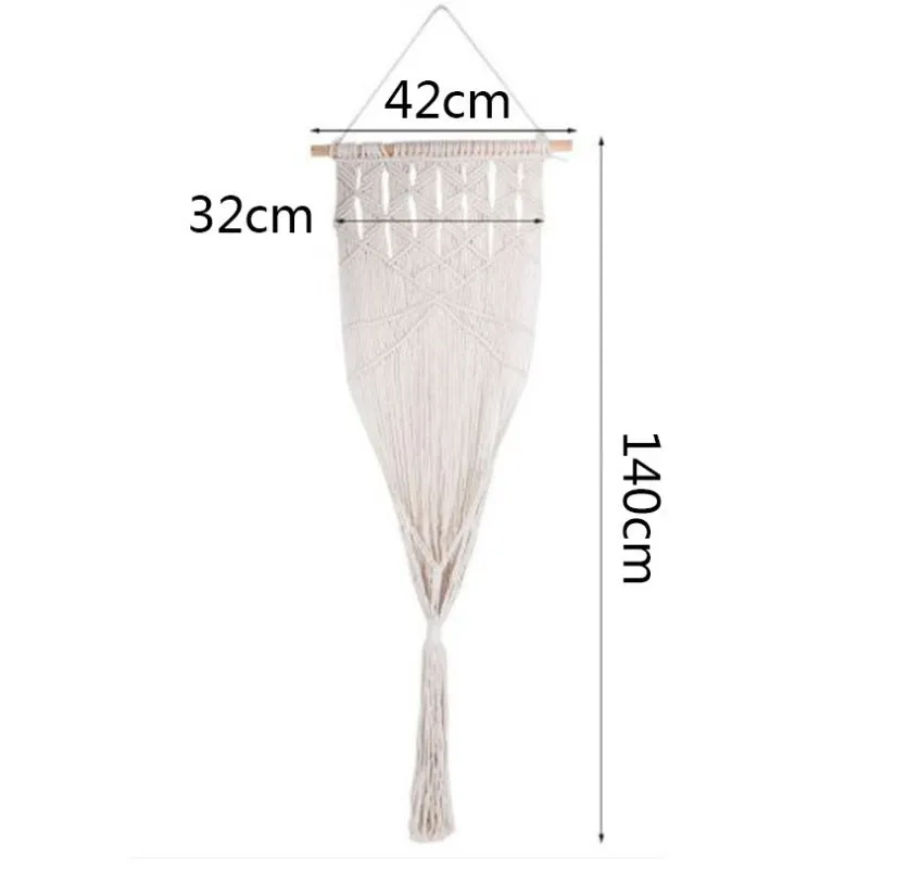 Handmade macrame pet swing cage rectangular plain pattern cotton rope hanging bed for cats