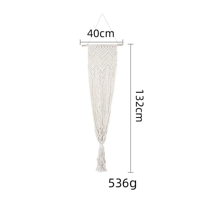 Handmade macrame pet swing cage rectangular plain pattern cotton rope hanging bed for cats