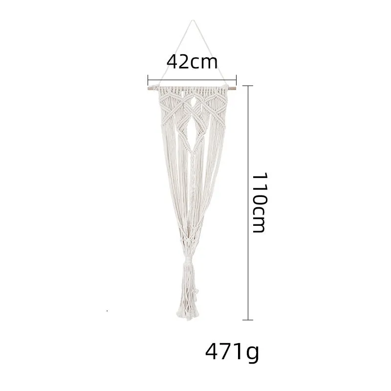 Handmade macrame pet swing cage rectangular plain pattern cotton rope hanging bed for cats