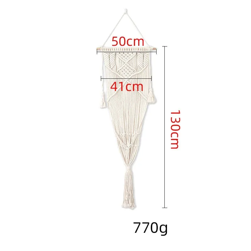 Handmade macrame pet swing cage rectangular plain pattern cotton rope hanging bed for cats