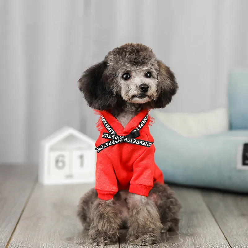 Casual cotton webbing-style pet clothing in black for Asian size M dog