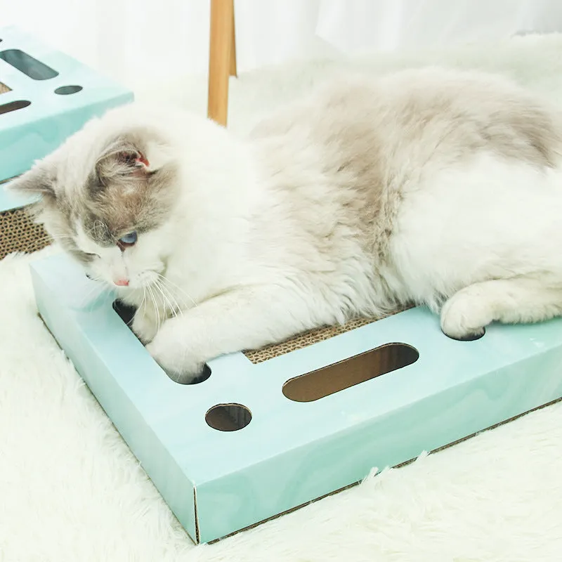 Large corrugated paper cat scratching board in rectangle shape for floor use