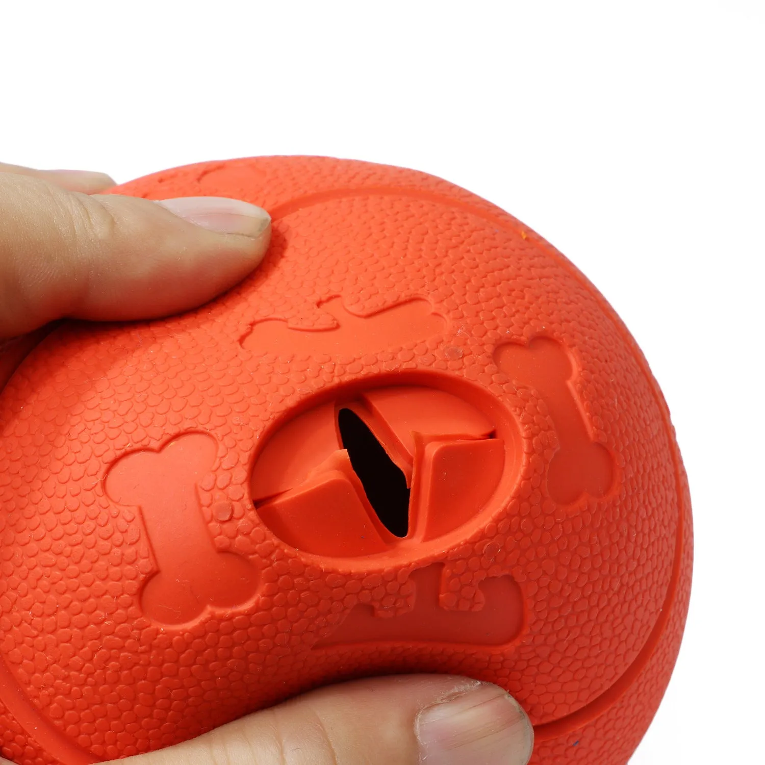 Dog leaking food ball - TPR treat dispensing toy in blue, green, red, yellow - L 11cm and S 8cm sizes