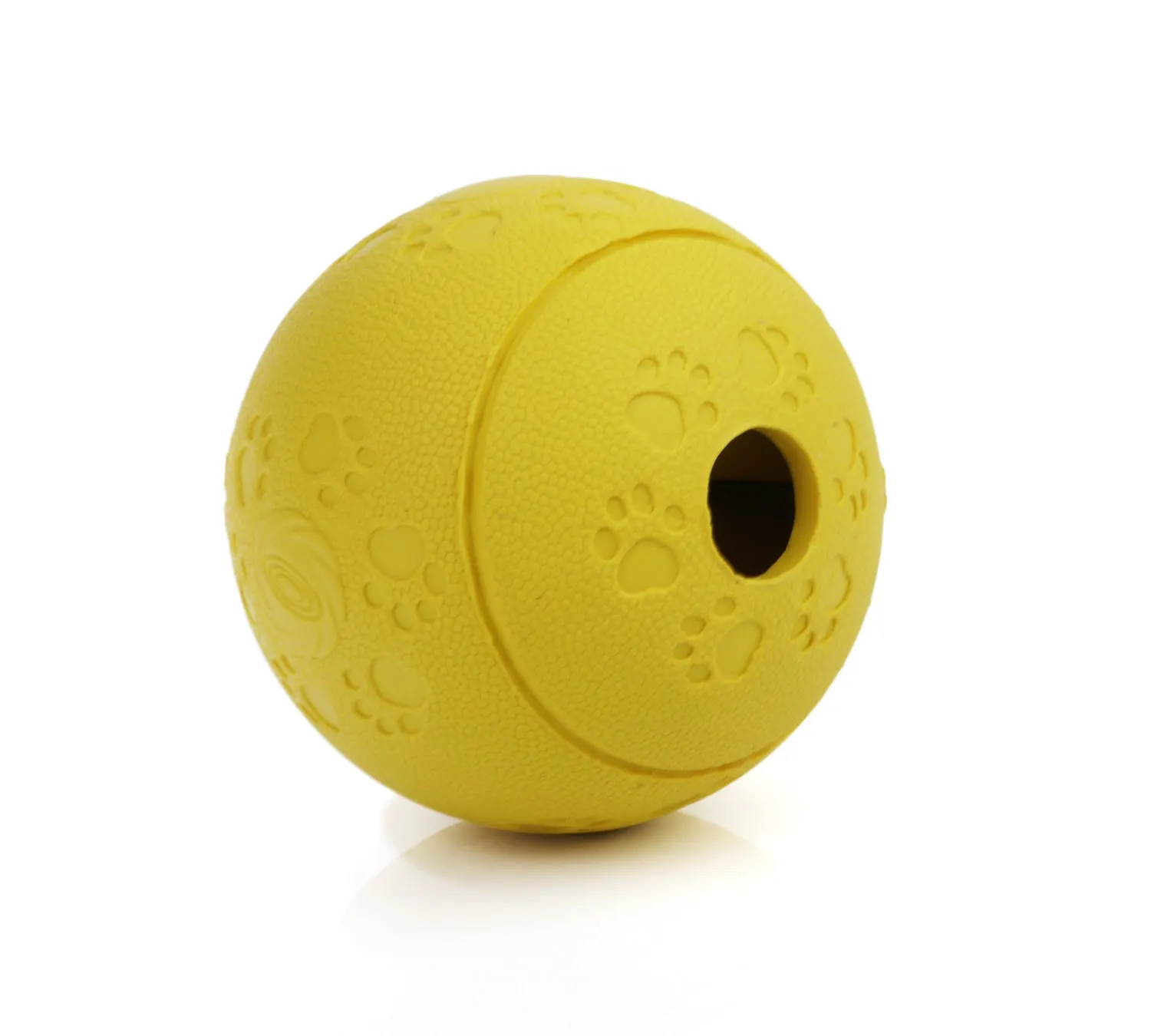 Dog leaking food ball - TPR treat dispensing toy in blue, green, red, yellow - L 11cm and S 8cm sizes
