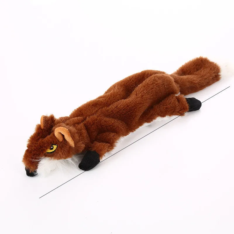 Plush chew toy for dogs in animal modelling shape, dark brown, light brown, and grey colour variants, designed for anti-biting molars and tooth cleaning