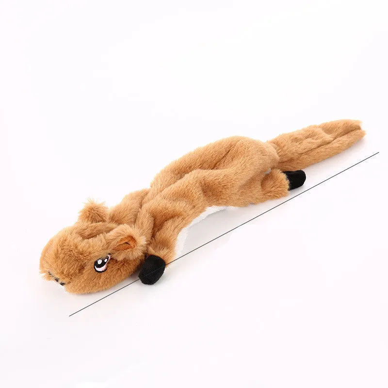 Plush chew toy for dogs in animal modelling shape, dark brown, light brown, and grey colour variants, designed for anti-biting molars and tooth cleaning