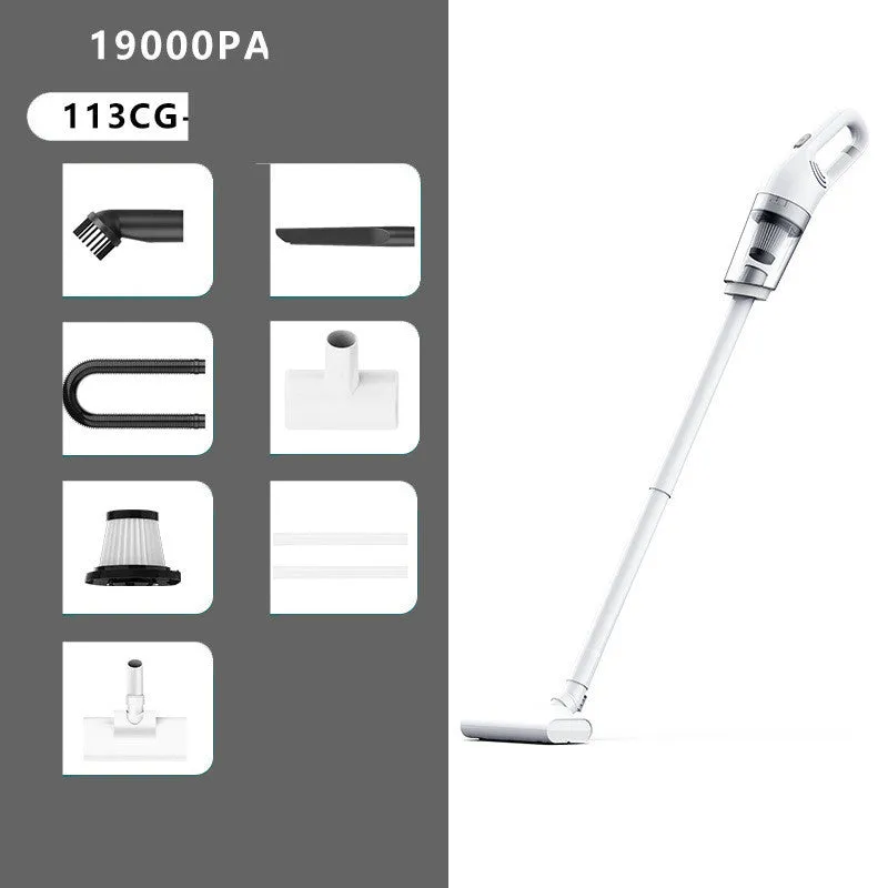 Electric pet hair absorber with 28000Pa suction, wireless charging, white colour, includes floor brush and hair remover brush