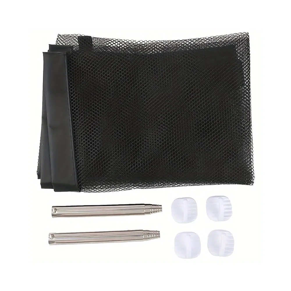 Foldable pet dog fence made of fibreglass mesh for indoor use, no drilling required, with hooks for doorway installation