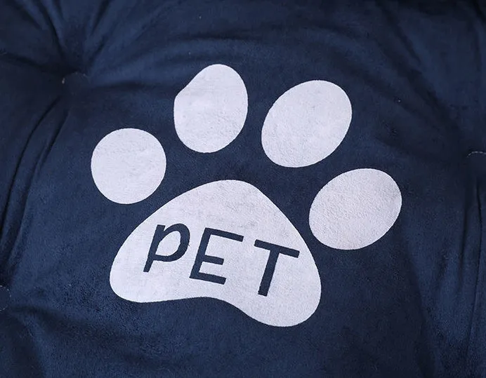 PP cotton pet nest for cats and dogs in blue colour, available in six sizes from 45cm to 90cm