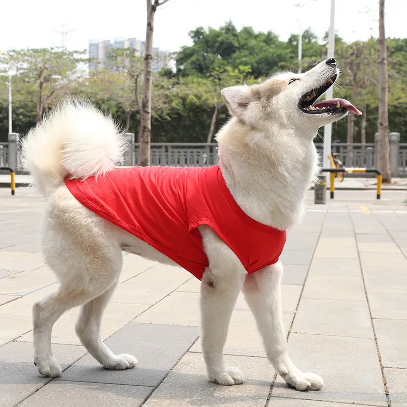 Cotton dog vest summer tshirt for small medium large dogs XS-5XL breathable pet top