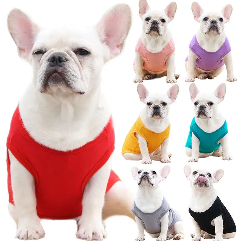 Cotton dog vest summer tshirt for small medium large dogs XS-5XL breathable pet top