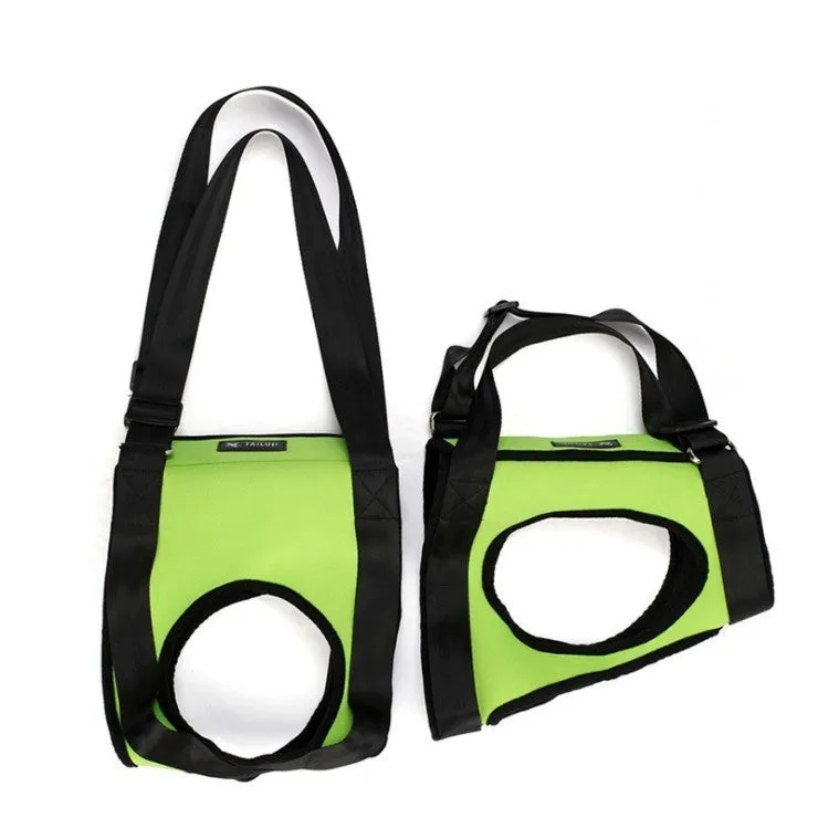 Pet safety belt in red high grade diving material with adjustable webbing for foreleg support
