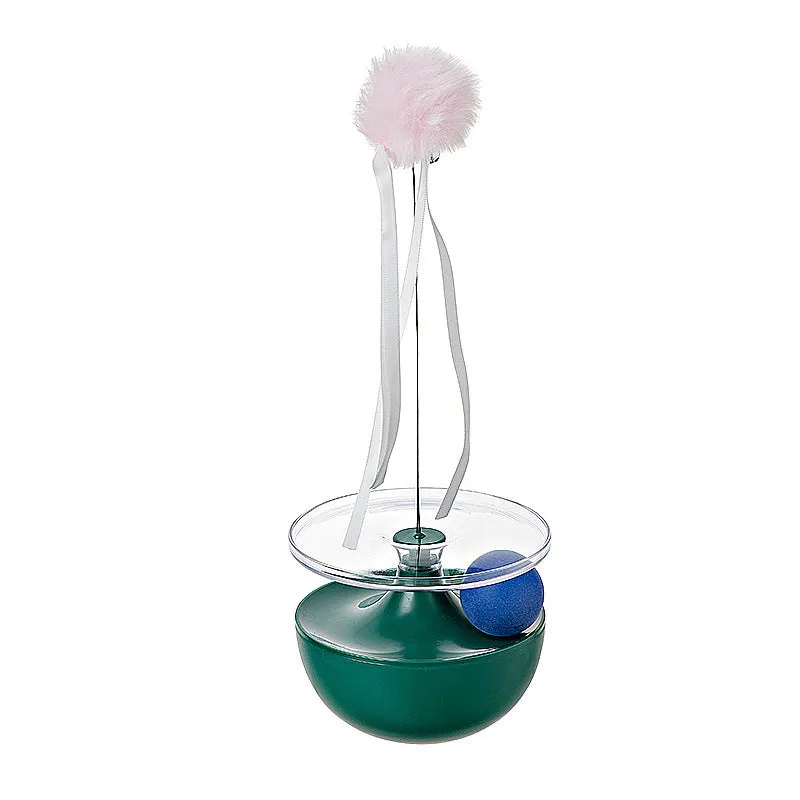 Interactive self-congratulating funny stick tumbler for cats in green, white, and pink, 142x107mm HIPS PC toy