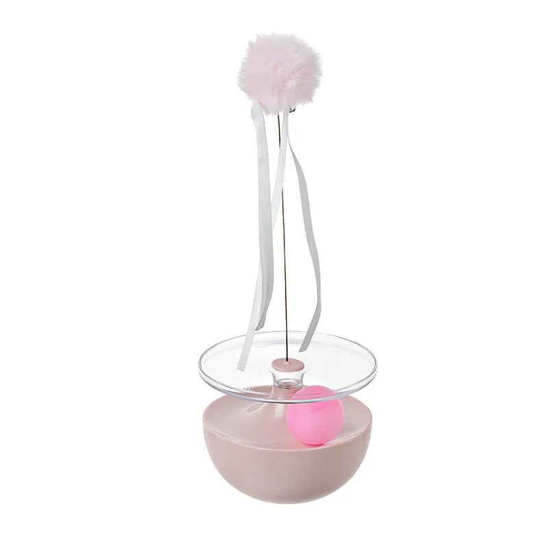 Interactive self-congratulating funny stick tumbler for cats in green, white, and pink, 142x107mm HIPS PC toy