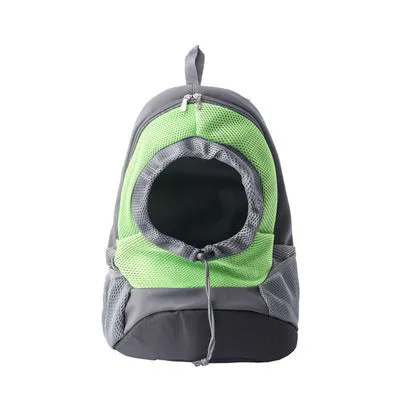 Pet sling carrier bag with breathable mesh top and PU leather bottom, available in multiple colors for small dogs and cats