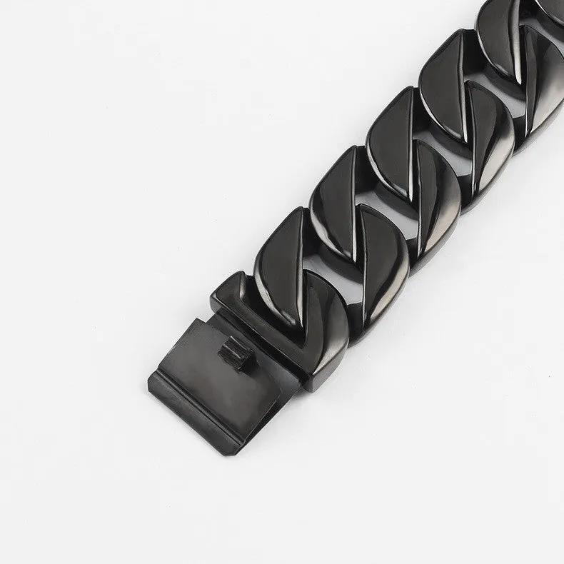 Stainless steel dog collar chain with electroplated finish for large bully pets, available in multiple sizes from 30 to 75 cm