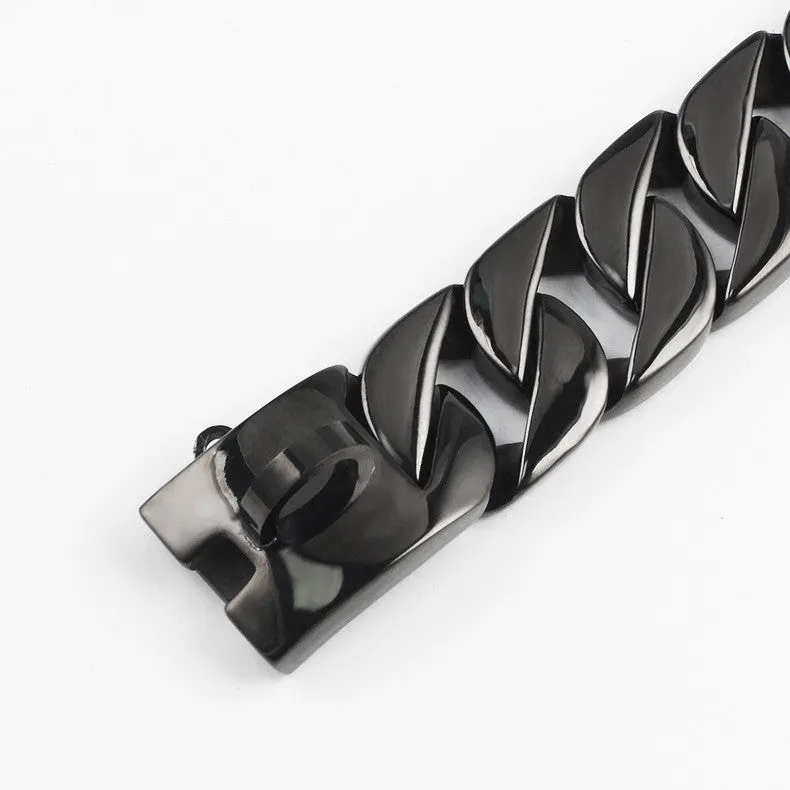 Stainless steel dog collar chain with electroplated finish for large bully pets, available in multiple sizes from 30 to 75 cm