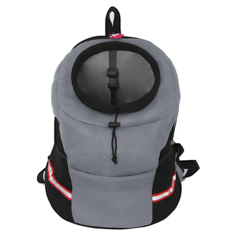 Breathable dog chest bag in sandwich mesh, plain pattern, L size 26cm length, available in multiple colours