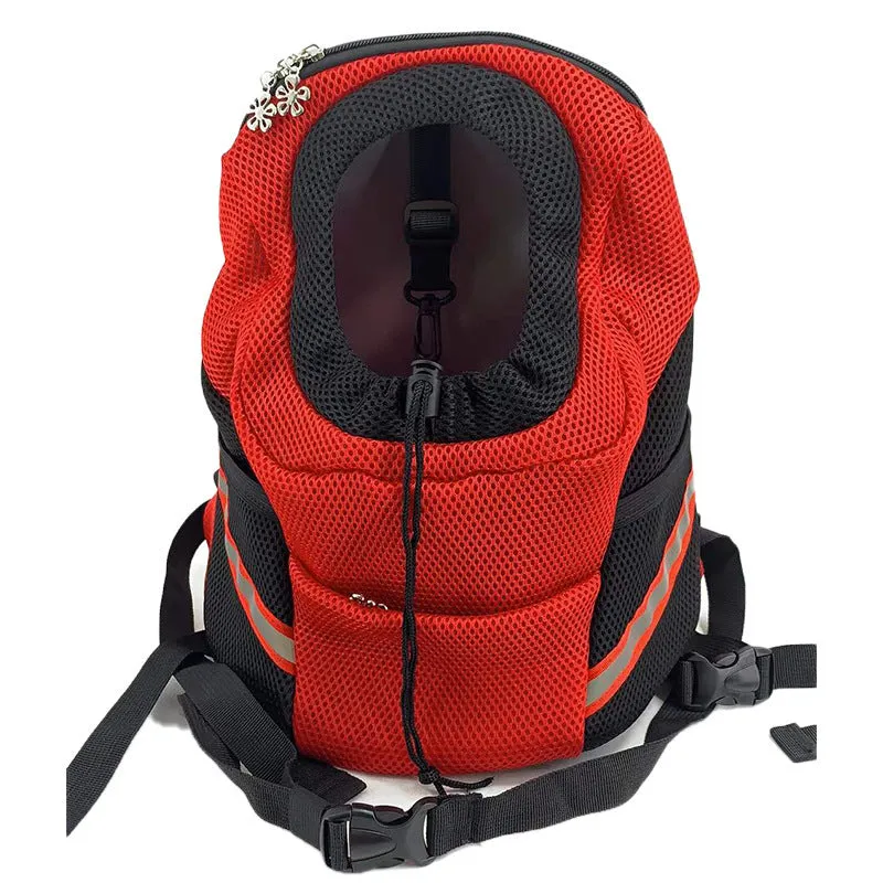Breathable dog chest bag in sandwich mesh, plain pattern, L size 26cm length, available in multiple colours