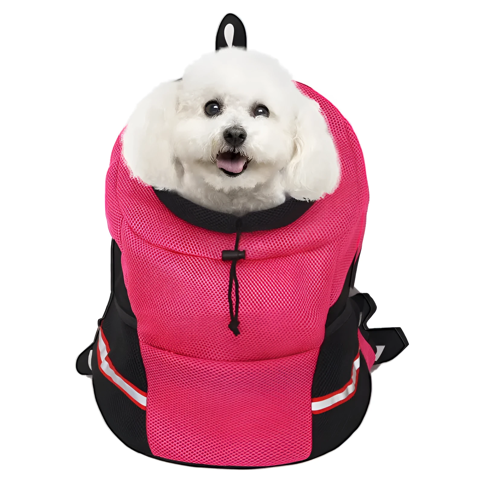 Breathable dog chest bag in sandwich mesh, plain pattern, L size 26cm length, available in multiple colours