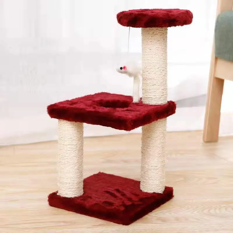 Cat climbing frame with plush material 41cm high dark gray