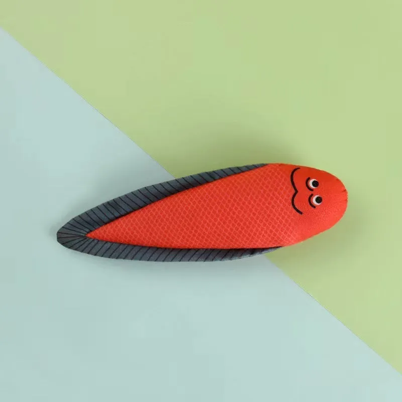 Soft polyester cat toy with ringing paper fish and catnip in agave colour