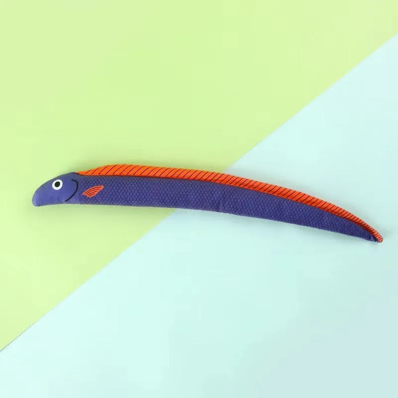 Soft polyester cat toy with ringing paper fish and catnip in agave colour
