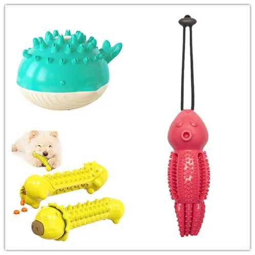 Summer electric floating swimming pet bathing water spray dog toy in yellow with molar bumps and waterproof design