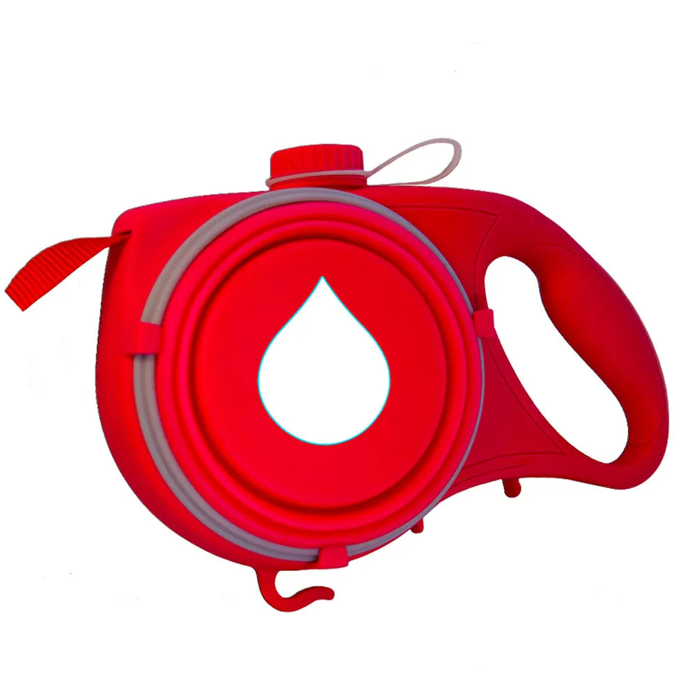 Outdoor portable traction rope with built-in water bottle in blue colour