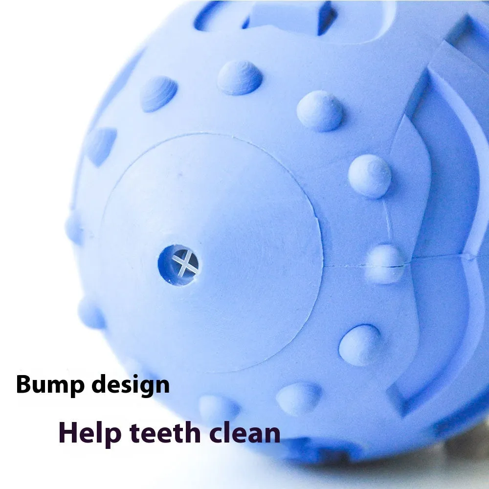 Light green bite-resistant rubber rugby ball dog toy with textured surface for teeth cleaning