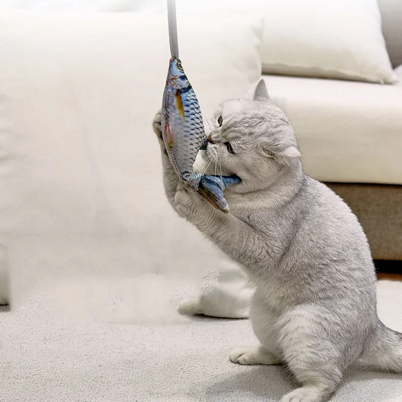 Simulation fish cat toy in Marine Fish style, 130mm plush toy with catnip filling and realistic tail design