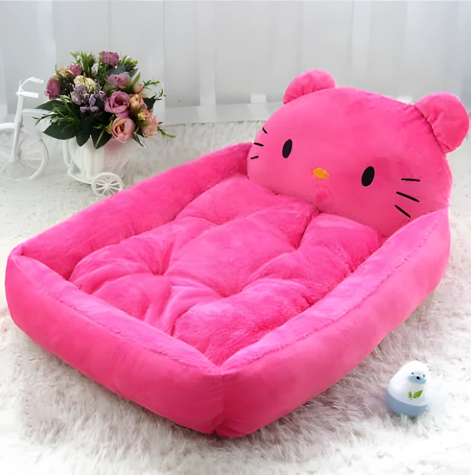 Washable Teddy cartoon dog bed mat for large dogs, available in XL size for golden retrievers, with removable cover